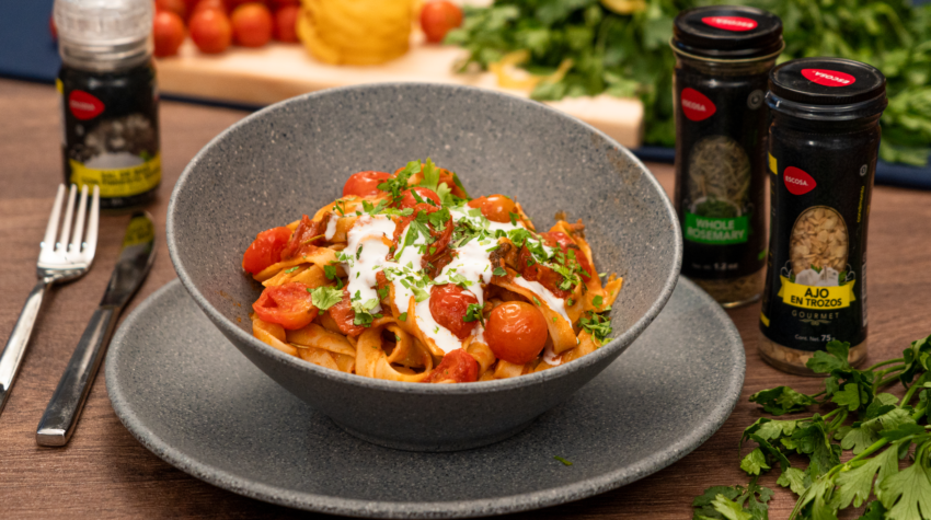 receta de tagliatele con cherry y anchoas